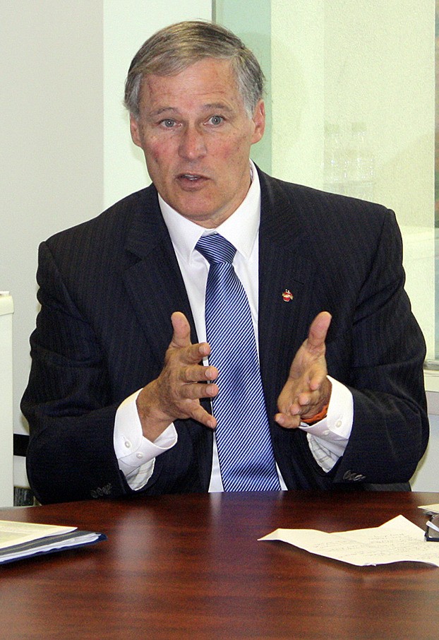 Gov. Jay Inslee came to the Reporter offices last Friday to talk about the critical need to pass a transportation package and the issue of I-90 tolling.  Inslee