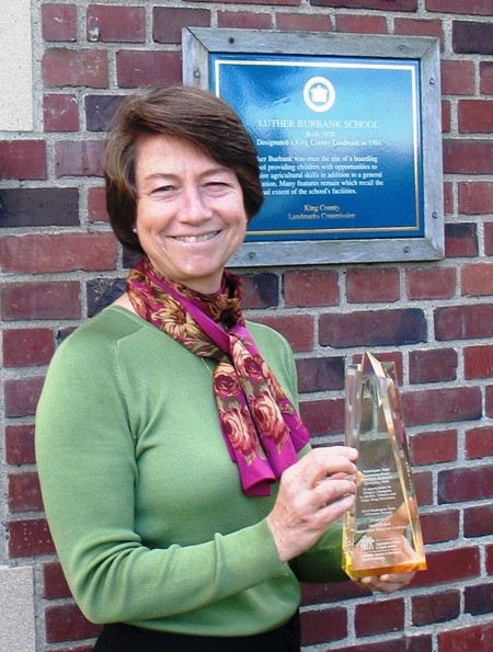 Mercer Island Youth and Family Services director Cindy Goodwin with the award.