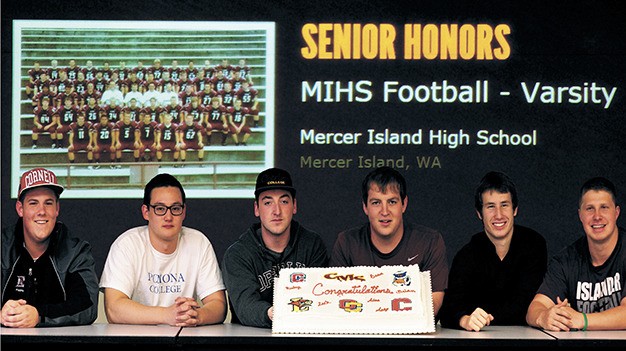 Six Mercer Island football players will play in college next year. They include: Alec Bean