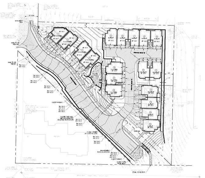 Eighteen single fee town homes are planned for north of Mercerdale Park.