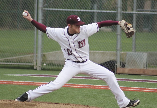 Mercer Island's Isak Morris pitches in the first inning of the Islanders home loss to Sammamish on Wednesday