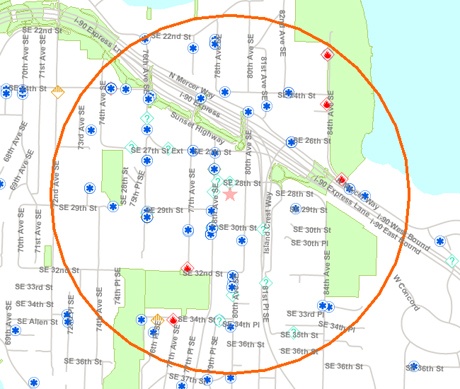 A map of the Town Center shows EMS and fire calls.