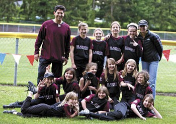 The Mercer Island Grand Slammers girls softball team includes: (front row) Olivia Kane