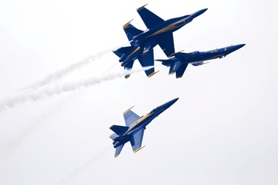 The U.S. Navy Blue Angels team perform during last year's Seafair festivities.