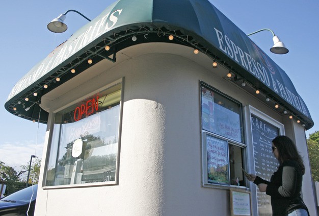 Heather Crawford takes a break from her job at Cascade Frames for a coffee a R& R Espresso