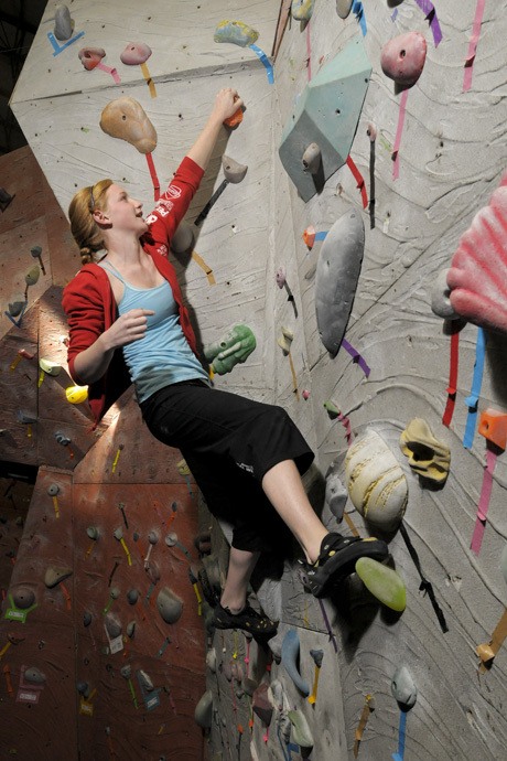 Islander sophomore Shannon Russell trains last week at Vertical World gym in Ballard. The teen trains and competes in climbing