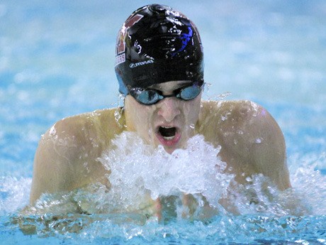 Islander Taylor Seidel competes in the 200-yard individual medley event. He has qualified for state in all but three of his events.