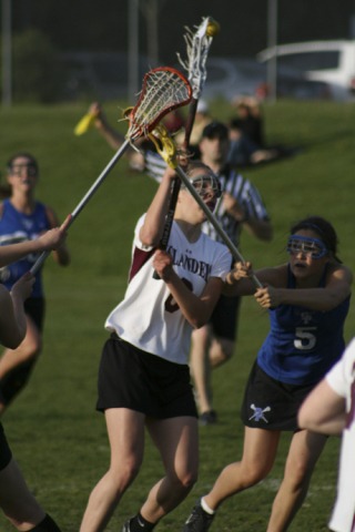 Islander Ellen Haas charges the Panther goal to bring her team within two points of Seattle Prep during the second half.