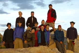 Five of the six new Eagle Scouts at Philmont in New Mexico