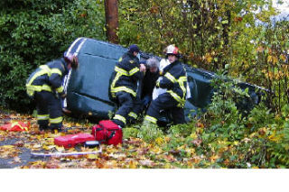 This one-car accident occurred in the 5200 block of West Mercer Way on Monday at 8 a.m. Firefighters had to extract the man from the car with a hydraulic tool