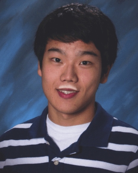 Mercer Island High School senior Inar Zhang wearing the trademark 'milk-moustache'.