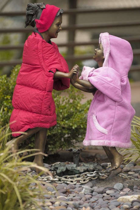 A new sculpture of children playing