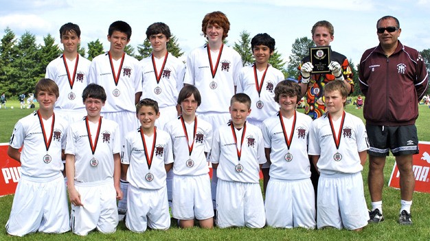 The Mercer Island boys U-14 Select Soccer team recently won the Snohomish United Invitational Soccer Tournament in June. The team includes: Jules van de Bospoort