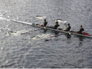 Matt Vincent’s four-shell took seventh place at the Head of the Charles races in Boston.