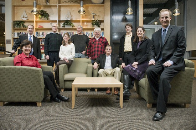 Ten of the 17 candidates for the open seat on the Mercer Island City Council gathered at the Community Center at Mercer View on Monday evening for a photograph. Back row