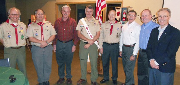 Scoutmasters from Mercer Island's Boy Scout Troop 457 gathered on Tuesday