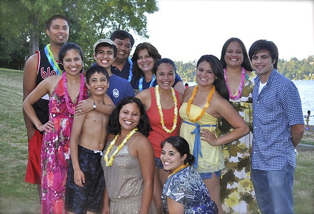 The Balinbin family at Luther Burbank Park in the summer. From back left