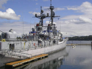 The USS Turner Joy rests in the Bremerton harbor as a museum and memorial.