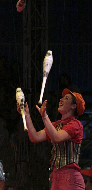 Mercer Island High School senior Anna Partridge performs with Circus Smirkus last summer. Partridge is a skilled juggler and acrobat.