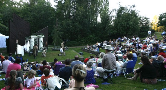 More than 200 people attend the first showing of Much Ado About Nothing at the Luther Burbank Park Amphitheater on Thursday June 8. The free evening shows will continue through the end of the month.