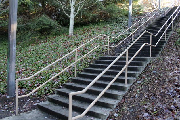 A 25-foot length of aluminum handrail