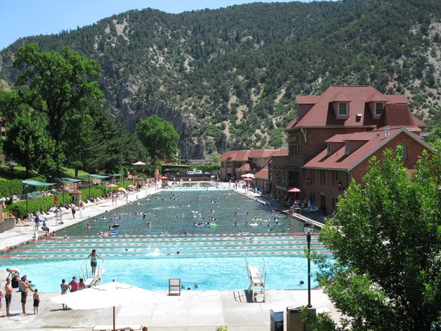 The hot springs pool found in Glenwood Springs