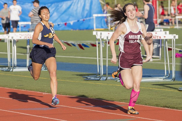 Mercer Island's Sarah Bjarnson took second in the girls 800 meter race to advance to the SeaKing district meet.