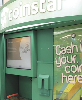 Change Making Change donations can be made at Coinstar machines like this one in the north end QFC.