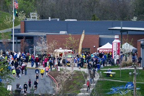 The Community Center at Mercer View was filled with activity and people during the 2010 Mercer Island Rotary Run on March 21. This was the first year the event included a sponsors pavilion for racers and spectators.
