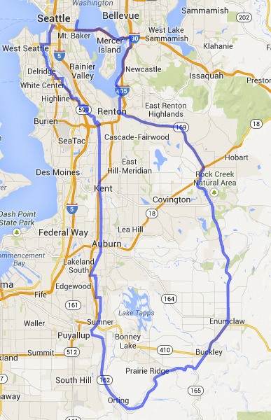 The route that the Marines will run in the Always Brothers event this weekend crosses over Mercer Island on I-90.
