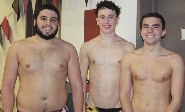 Three of the four Mercer Island High School boys swimming captains include: Yashar Zafari