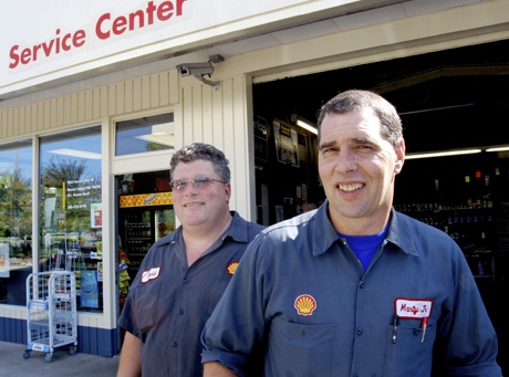 David and Marty Ulrich Jr. have been running the Shell station on Sunset Highway for more than 20 years. The station will soon become Chevron.