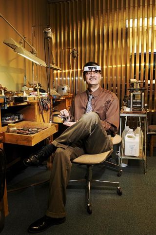 Chad Coleman/Mercer Island Reporter Chris Francisco works inside his Mercer Island jewelry shop that he has owned for 14 years.