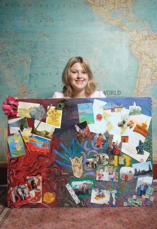 Chad Coleman/Mercer Island Reporter Diane Schuman’s mixed media piece “Who am I” won the Island Books Award at the Mercer Island Visual Arts League Junior Art Show. Schuman is shown here at her home on Mercer Island.