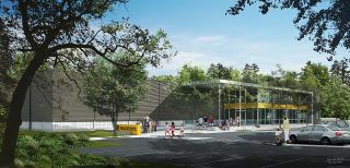 Illustration courtesy of Weinstein AU This artist's rendering shows the proposed entrance of PEAK on 86th Avenue S.E. when completed.