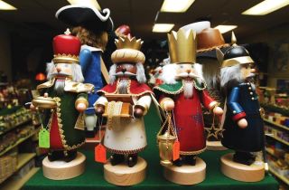 Chad Coleman/Mercer Island Reporter Three Wise Men and a Constable of Nutcrackers abound at the Alpenland Deli on Mercer Island.
