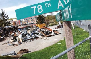 Chad Coleman/Mercer Island Reporter The Chevron gas station at 78th Avenue S.E. and Sunset Highway was torn down last week to make way for 7700 Central