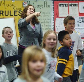 Chad Coleman/Mercer Island Reporter Mercer Island School District music teacher Angela Carey