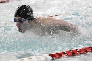 Chad Coleman/Mercer Island Reporter The Mercer Island boys swim team (288) defeated Snohomish (233) and JFK (137.5) on Tuesday at Mary Wayte as Kyle Schaeffer helped the 400-yard freestyle relay team to a victory.