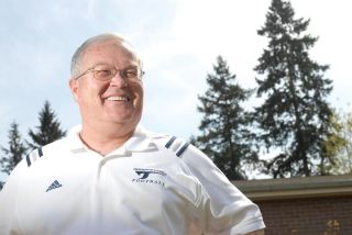 Chad Coleman/Mercer Island Reporter Bill Heglar was hired as the new Mercer Island High School head football coach on Thursday. Heglar coached at Bellevue High School and Interlake High School in 3A KingCo during his 39 year career. He has won more than 150 games.