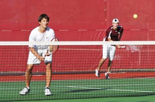 Chad Coleman/Mercer Island Reporter The Mercer Island doubles tennis team of Matt Ellis