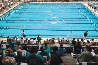 Chad Coleman/Mercer Island Reporter The King County Aquatic Center was packed full of parents