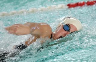 Chad Coleman/Mercer Island Reporter Islander Rachel Godfred has earned state times in all eight individual swimming events