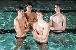Chad Coleman/Mercer Island Reporter Islanders boys’ swim 400-yard freestyle relay team