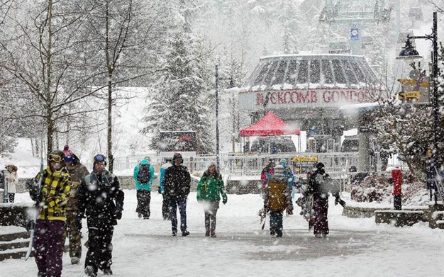 Heavy snow falls in Whistler during the early ski season. This year marks some of the heaviest early season snow fall for local resorts