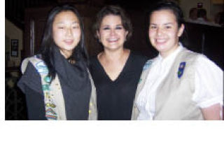 Girls Scout members Eileen Cho (left) and Natalie Marr (right) were chosen to attend the National Girl Scout Convention.
