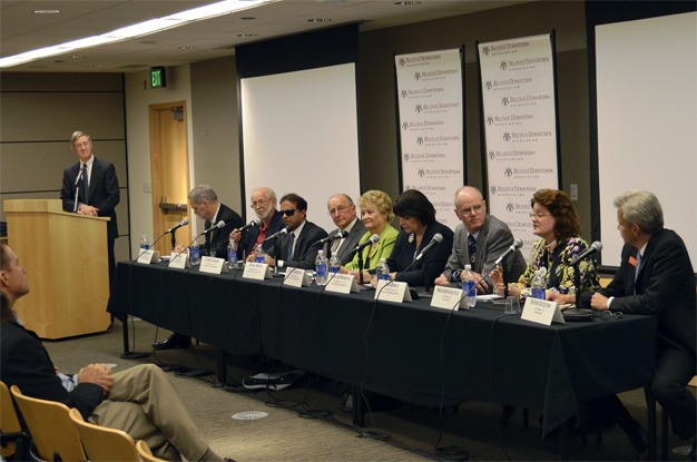 Candidates for the 41st and 48th Districts participate in a candidate forum in Bellevue in early October. From left to right