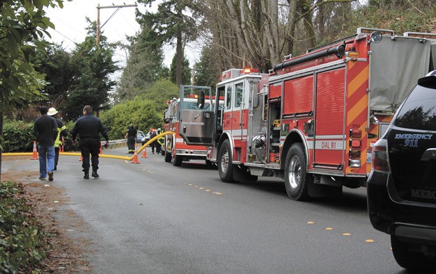 Mercer Island fire and police departments responded to a truck fire in the 8400 block of West Mercer Way on Thursday afternoon.