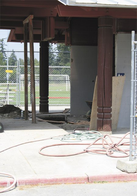 he bathrooms at the South Mercer Playfields are already under construction in phase two of the fields project.