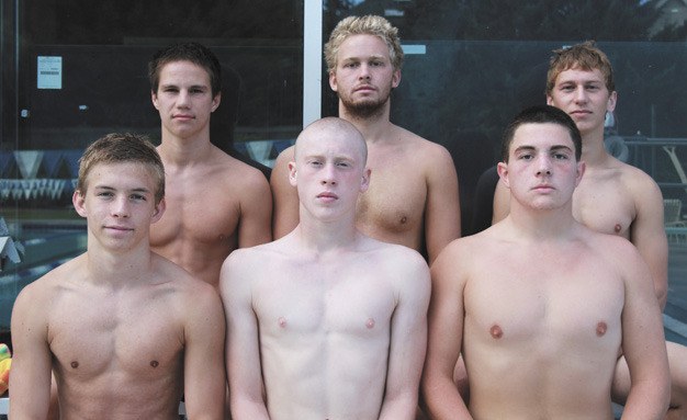 The Mercer Island boys water polo team seniors include: Sam Peterson